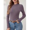 imageANRABESS Womens Long Sleeve Mock Neck Lightweight Sweater Rib Knit Slim Fit 2025 Fall Winter Casual Basic Pullover TopsPurple