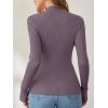 imageANRABESS Womens Long Sleeve Mock Neck Lightweight Sweater Rib Knit Slim Fit 2025 Fall Winter Casual Basic Pullover TopsPurple