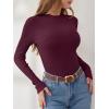 imageANRABESS Womens Long Sleeve Mock Neck Lightweight Sweater Rib Knit Slim Fit 2025 Fall Winter Casual Basic Pullover TopsWine Red