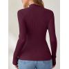 imageANRABESS Womens Long Sleeve Mock Neck Lightweight Sweater Rib Knit Slim Fit 2025 Fall Winter Casual Basic Pullover TopsWine Red