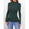 imageANRABESS Womens Long Sleeve Mock Neck Shirts Fitted Dressy Casual Blouse 2025 Fall Office Work Thermal TopsDeep Green