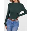 imageANRABESS Womens Long Sleeve Mock Neck Shirts Fitted Dressy Casual Blouse 2025 Fall Office Work Thermal TopsDeep Green