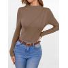 imageANRABESS Womens Long Sleeve Mock Neck Shirts Fitted Dressy Casual Blouse 2025 Fall Office Work Thermal TopsKhaki
