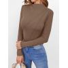 imageANRABESS Womens Long Sleeve Mock Neck Shirts Fitted Dressy Casual Blouse 2025 Fall Office Work Thermal TopsKhaki