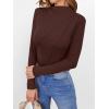 imageANRABESS Womens Long Sleeve Mock Neck Shirts Fitted Dressy Casual Blouse 2025 Fall Office Work Thermal TopsRed Brown