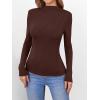 imageANRABESS Womens Long Sleeve Mock Neck Shirts Fitted Dressy Casual Blouse 2025 Fall Office Work Thermal TopsRed Brown