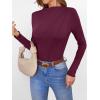 imageANRABESS Womens Long Sleeve Mock Neck Shirts Fitted Dressy Casual Blouse 2025 Fall Office Work Thermal TopsWine Red