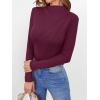 imageANRABESS Womens Long Sleeve Mock Neck Shirts Fitted Dressy Casual Blouse 2025 Fall Office Work Thermal TopsWine Red
