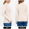 imageANRABESS Womens Long Sleeve Mock Neck Tops Slim Fitted Basic Layer Office Work Shirts 2025 Fall Outfits Y2K ClothesBeige