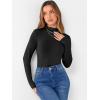 imageANRABESS Womens Long Sleeve Mock Neck Tops Slim Fitted Basic Layer Office Work Shirts 2025 Fall Outfits Y2K ClothesBlack