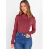 imageANRABESS Womens Long Sleeve Mock Neck Tops Slim Fitted Basic Layer Office Work Shirts 2025 Fall Outfits Y2K ClothesBurgundy