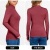 imageANRABESS Womens Long Sleeve Mock Neck Tops Slim Fitted Basic Layer Office Work Shirts 2025 Fall Outfits Y2K ClothesBurgundy