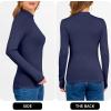 imageANRABESS Womens Long Sleeve Mock Neck Tops Slim Fitted Basic Layer Office Work Shirts 2025 Fall Outfits Y2K ClothesNavy Blue