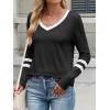 imageANRABESS Womens Long Sleeve Shirts V Neck Color Block Basic Tshirt 2025 Fall Casual Striped Tee Tunics Tops Trendy OutfitsBlack