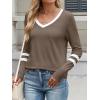 imageANRABESS Womens Long Sleeve Shirts V Neck Color Block Basic Tshirt 2025 Fall Casual Striped Tee Tunics Tops Trendy OutfitsBrown