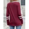 imageANRABESS Womens Long Sleeve Shirts V Neck Color Block Basic Tshirt 2025 Fall Casual Striped Tee Tunics Tops Trendy OutfitsBurgundy