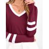 imageANRABESS Womens Long Sleeve Shirts V Neck Color Block Basic Tshirt 2025 Fall Casual Striped Tee Tunics Tops Trendy OutfitsBurgundy