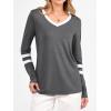 imageANRABESS Womens Long Sleeve Shirts V Neck Color Block Basic Tshirt 2025 Fall Casual Striped Tee Tunics Tops Trendy OutfitsDeep Gray