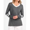 imageANRABESS Womens Long Sleeve Shirts V Neck Color Block Basic Tshirt 2025 Fall Casual Striped Tee Tunics Tops Trendy OutfitsDeep Gray