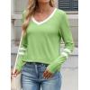 imageANRABESS Womens Long Sleeve Shirts V Neck Color Block Basic Tshirt 2025 Fall Casual Striped Tee Tunics Tops Trendy OutfitsGreen