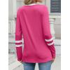 imageANRABESS Womens Long Sleeve Shirts V Neck Color Block Basic Tshirt 2025 Fall Casual Striped Tee Tunics Tops Trendy OutfitsHot Pink