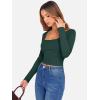 imageANRABESS Womens Long Sleeve Square Neck Crop Top Ribbed Slim Fitted Basic Tee Layer Y2K Shirts Fall Fashion Outfits 2025Deep Green