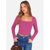 imageANRABESS Womens Long Sleeve Square Neck Crop Top Ribbed Slim Fitted Basic Tee Layer Y2K Shirts Fall Fashion Outfits 2025Hot Pink