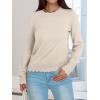 imageANRABESS Womens Long Sleeve Sweaters Loose Fit Lightweight Scalloped Knit Soft Dressy Pullover Tops 2025 Fall Casual OutfitsAlmond