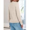 imageANRABESS Womens Long Sleeve Sweaters Loose Fit Lightweight Scalloped Knit Soft Dressy Pullover Tops 2025 Fall Casual OutfitsAlmond