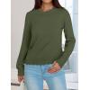 imageANRABESS Womens Long Sleeve Sweaters Loose Fit Lightweight Scalloped Knit Soft Dressy Pullover Tops 2025 Fall Casual OutfitsArmy Green