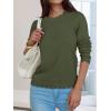 imageANRABESS Womens Long Sleeve Sweaters Loose Fit Lightweight Scalloped Knit Soft Dressy Pullover Tops 2025 Fall Casual OutfitsArmy Green