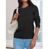 imageANRABESS Womens Long Sleeve Sweaters Loose Fit Lightweight Scalloped Knit Soft Dressy Pullover Tops 2025 Fall Casual OutfitsBlack