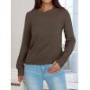 imageANRABESS Womens Long Sleeve Sweaters Loose Fit Lightweight Scalloped Knit Soft Dressy Pullover Tops 2025 Fall Casual OutfitsBrown