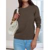 imageANRABESS Womens Long Sleeve Sweaters Loose Fit Lightweight Scalloped Knit Soft Dressy Pullover Tops 2025 Fall Casual OutfitsBrown
