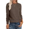 imageANRABESS Womens Long Sleeve Sweaters Loose Fit Lightweight Scalloped Knit Soft Dressy Pullover Tops 2025 Fall Casual OutfitsBrown