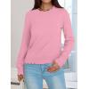imageANRABESS Womens Long Sleeve Sweaters Loose Fit Lightweight Scalloped Knit Soft Dressy Pullover Tops 2025 Fall Casual OutfitsCoral Pink
