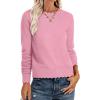 imageANRABESS Womens Long Sleeve Sweaters Loose Fit Lightweight Scalloped Knit Soft Dressy Pullover Tops 2025 Fall Casual OutfitsCoral Pink