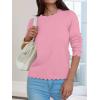 imageANRABESS Womens Long Sleeve Sweaters Loose Fit Lightweight Scalloped Knit Soft Dressy Pullover Tops 2025 Fall Casual OutfitsCoral Pink