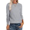 imageANRABESS Womens Long Sleeve Sweaters Loose Fit Lightweight Scalloped Knit Soft Dressy Pullover Tops 2025 Fall Casual OutfitsGrey
