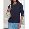 imageANRABESS Womens Long Sleeve Sweaters Loose Fit Lightweight Scalloped Knit Soft Dressy Pullover Tops 2025 Fall Casual OutfitsNavy Blue