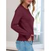 imageANRABESS Womens Long Sleeve Sweaters Loose Fit Lightweight Scalloped Knit Soft Dressy Pullover Tops 2025 Fall Casual OutfitsWine Red