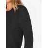 imageANRABESS Womens Long Sleeve Sweaters Wool Blend Crew Neck Hollow Out Business Casual Work Tops 2025 Fall OutfitsBlack