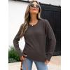 imageANRABESS Womens Long Sleeve Sweaters Wool Blend Crew Neck Hollow Out Business Casual Work Tops 2025 Fall OutfitsDark Taupe