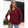 imageANRABESS Womens Long Sleeve Sweaters Wool Blend Crew Neck Hollow Out Business Casual Work Tops 2025 Fall OutfitsWine Red