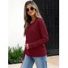 imageANRABESS Womens Long Sleeve Sweaters Wool Blend Crew Neck Hollow Out Business Casual Work Tops 2025 Fall OutfitsWine Red