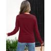 imageANRABESS Womens Long Sleeve Sweaters Wool Blend Crew Neck Hollow Out Business Casual Work Tops 2025 Fall OutfitsWine Red
