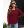 imageANRABESS Womens Long Sleeve Sweaters Wool Blend Crew Neck Hollow Out Business Casual Work Tops 2025 Fall OutfitsWine Red
