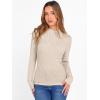 imageANRABESS Womens Long Sleeve Tops Mock Neck Ribbed Knit Slim Fit Pleated Basic T Shirts Lightweight Sweater Going Out ClothesBeige