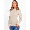 imageANRABESS Womens Long Sleeve Tops Mock Neck Ribbed Knit Slim Fit Pleated Basic T Shirts Lightweight Sweater Going Out ClothesBeige