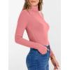 imageANRABESS Womens Long Sleeve Turtleneck Shirts Casual Ribbed Basic Tee Slim Soft Thermal Tops 2025 Fall Going Out ClothesCoral Pink